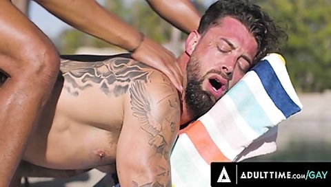 Lifeguard Devin Trez Delivers Raw Anal Train Threesome And Creampie For Hunks! - Teaser Video